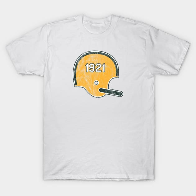 Green Bay Packers Year Founded Vintage Helmet T-Shirt by Rad Love